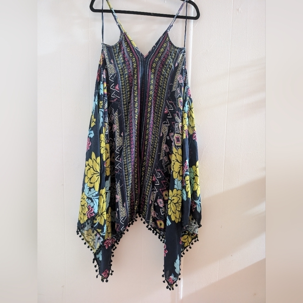Goa Beachwear By Japna Patterned Cover Up Top with Multicolor Accents